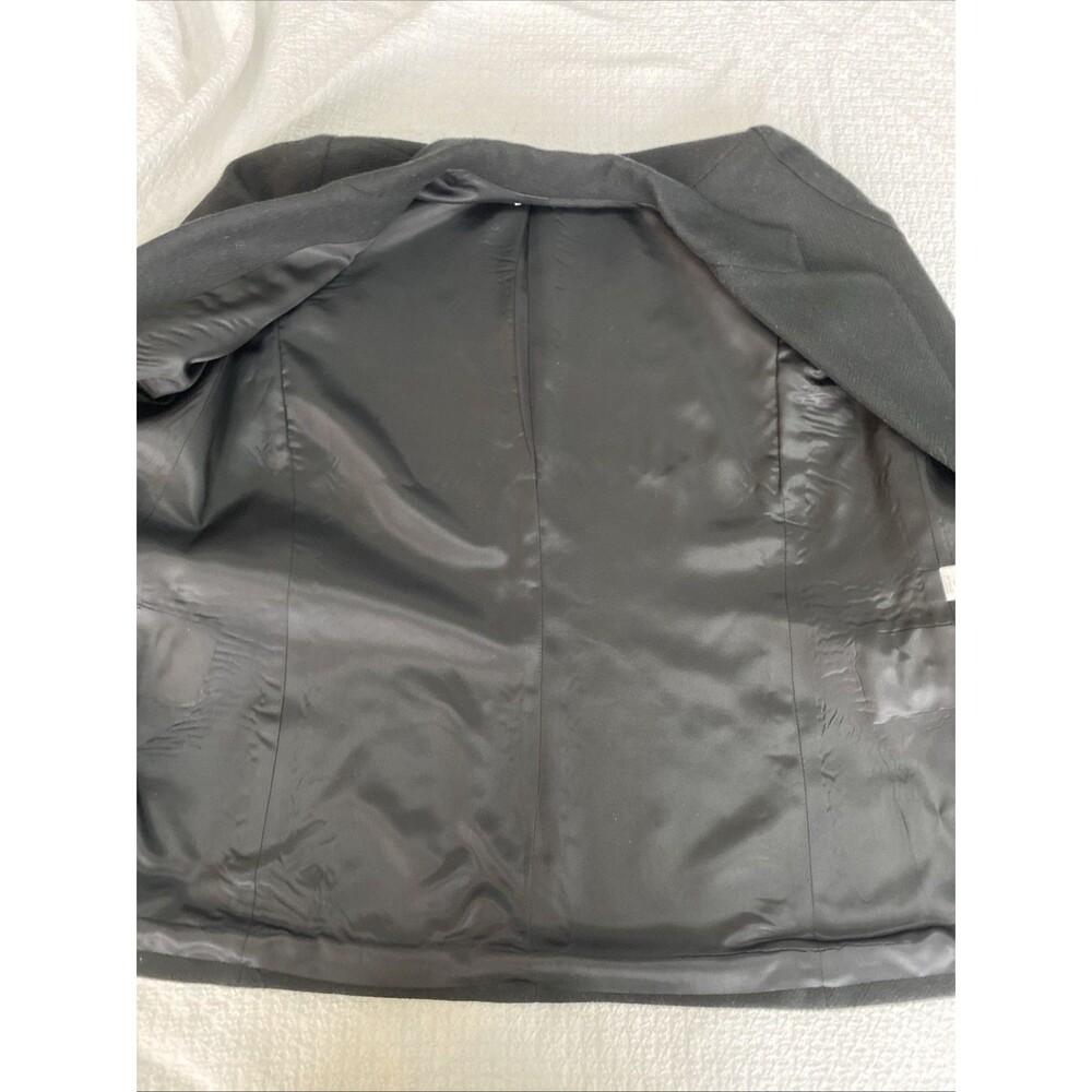 LANDS' END Black Wool Blazer Jacket Coat VTG Minimalist Dark Academia Women’s 12 - Picture 3 of 8